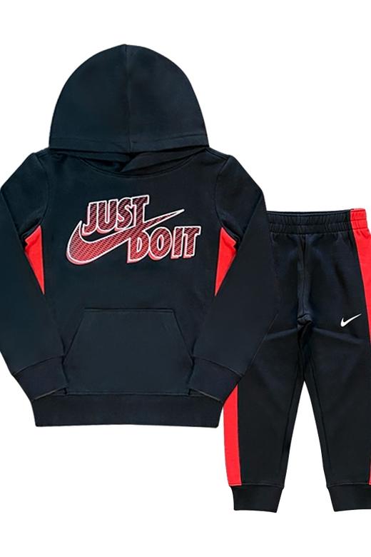 耐克-童衣类（冬）D0小童套头连帽卫衣套装正黑色 商品图4