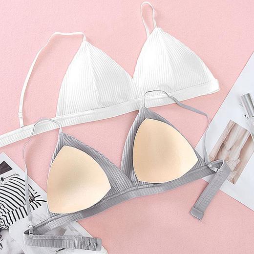 法式三角杯小胸内衣女学生高中少女发育期文胸吊带背心式裹胸抹胸 商品图3