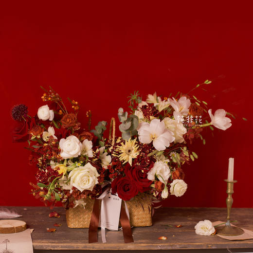 《心动》-自然风手提花篮 商品图0