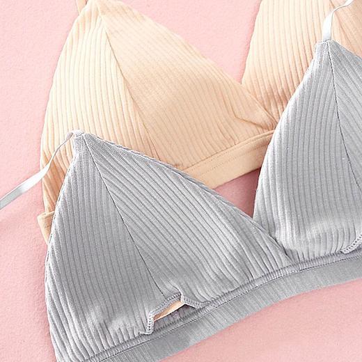 法式三角杯小胸内衣女学生高中少女发育期文胸吊带背心式裹胸抹胸 商品图2