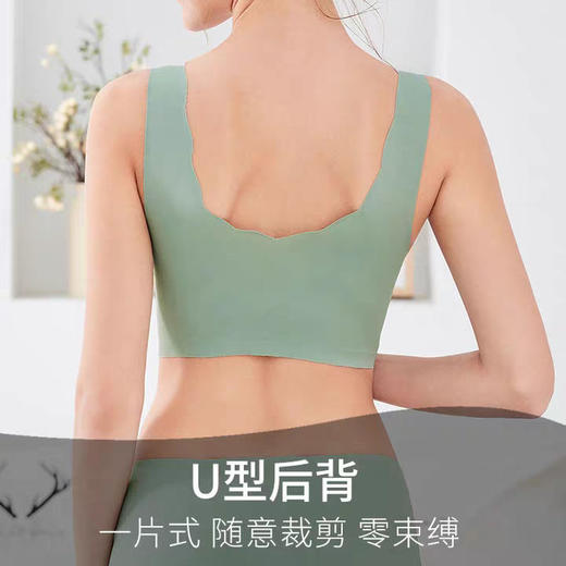 背心式瑜伽运动无钢圈聚拢内衣女蕾丝无痕美背大码乳胶睡眠文胸罩 商品图2