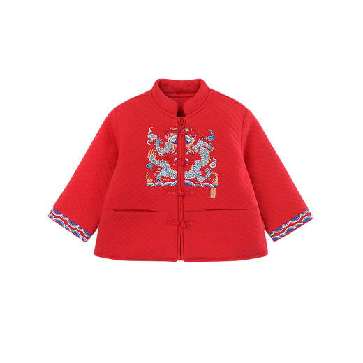 英氏-童衣类（冬）D0新针短外套, 新年红, 80CM 商品图4