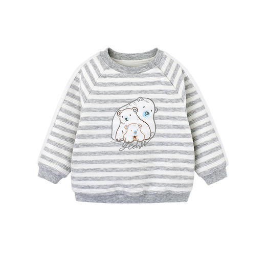 英氏-童衣类（秋）D0英针圆领长套衣浅花灰110CM 商品图4