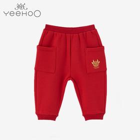 英氏-童衣类（冬）D0新针长裤, 新年红, 100CM