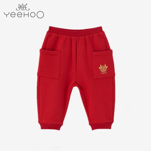 英氏-童衣类（冬）D0新针长裤, 新年红, 100CM 商品图0