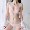无钢圈内衣女聚拢小胸防下垂加厚文胸收副乳蕾丝美背薄款胸罩套装 商品缩略图0