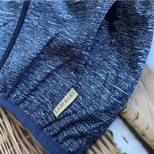 拉比-童衣类（春）D0萌趣印花连帽全开外套米白 商品图3