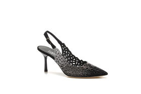 豪麟名鞋奥莱LORIBLU女装羊反绒面革半凉鞋LR70840B黑色  原价6600元