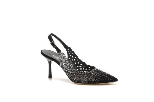 豪麟名鞋奥莱LORIBLU女装羊反绒面革半凉鞋LR70840B黑色  原价6600元 商品图0