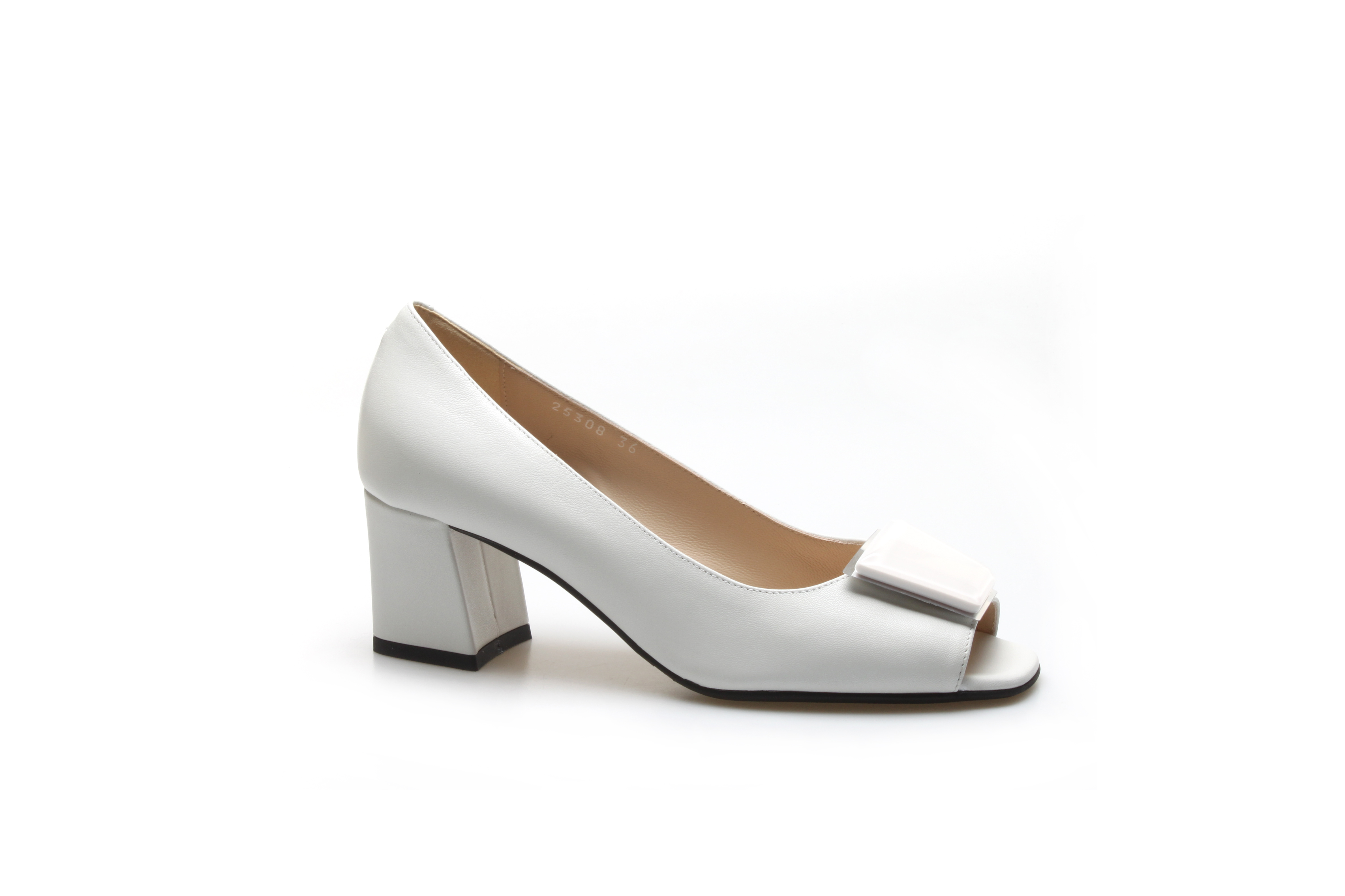 豪麟名鞋奥莱迪嘉女鞋半凉鞋羊皮革Z25308B白色  原价3660元