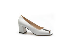 豪麟名鞋奥莱迪嘉女鞋半凉鞋羊皮革Z25308B白色  原价3660元