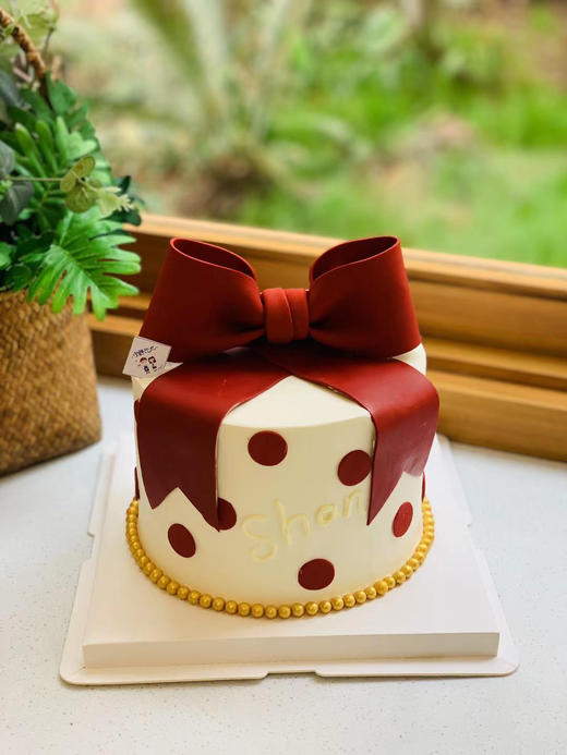 翻糖蝴蝶结奶油蛋糕 下单前请仔细阅读商品详情 商品图0