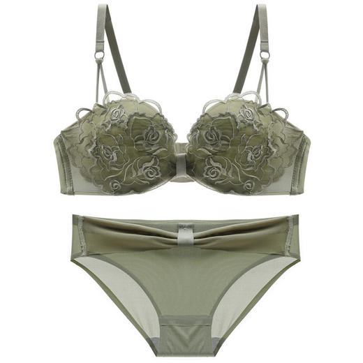 无痕美背性感蕾丝少女内衣小胸上托聚拢无钢圈文胸套装 商品图4