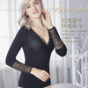 秋季韩版新款修身保暖女上衣蕾丝V领加绒透气厚款保暖衣 商品缩略图1