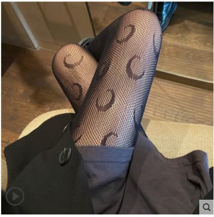 网红性感月亮连裤袜女秋冬打底薄款时尚百搭外穿弹力渔网连脚丝袜 商品图4