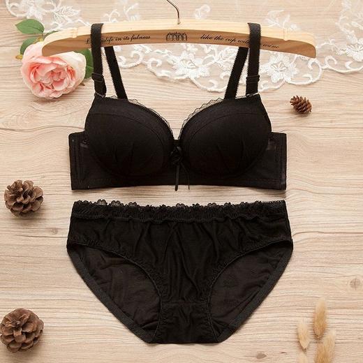 无钢圈文胸套装少女士聚拢小胸罩薄款高中学生大学生韩版内衣内裤 商品图2
