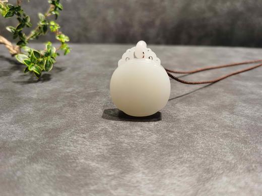 【御珠宫坊】羊脂白玉平安锁挂件 商品图1