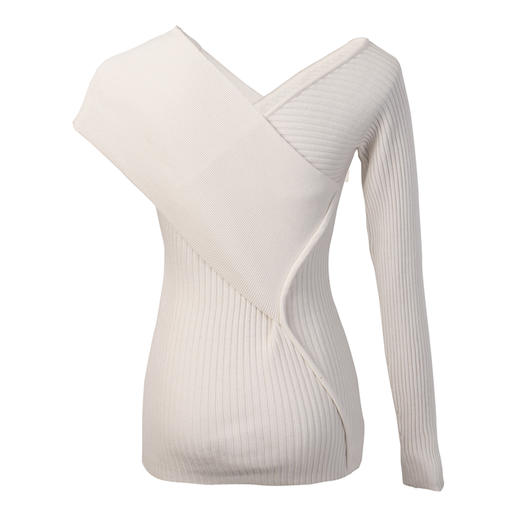 Viktoria Chan | SS21012-L  Nova wrap knit-Long Sleeves [针织不对称单边长袖上衣] 商品图3