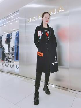 捷恩尼纳2021新品趣味性羊毛大衣A16W443F