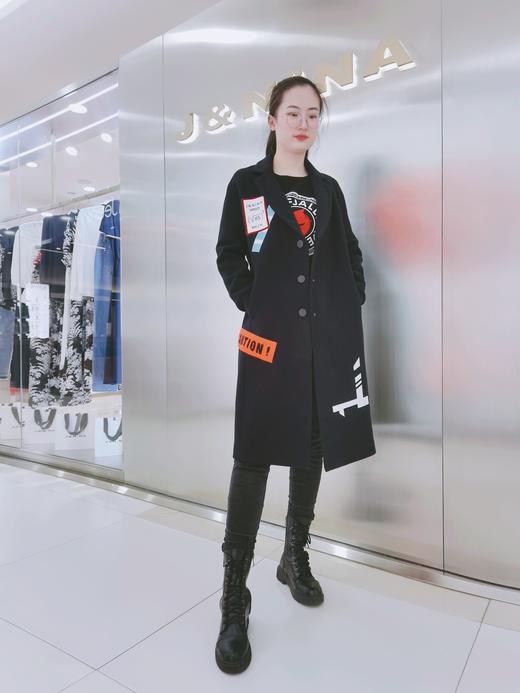 捷恩尼纳2021新品趣味性羊毛大衣A16W443F 商品图0