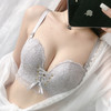 无肩绑带拉绳内衣女聚拢收副乳无钢圈文胸贴调整型上托小胸罩加厚 商品缩略图0