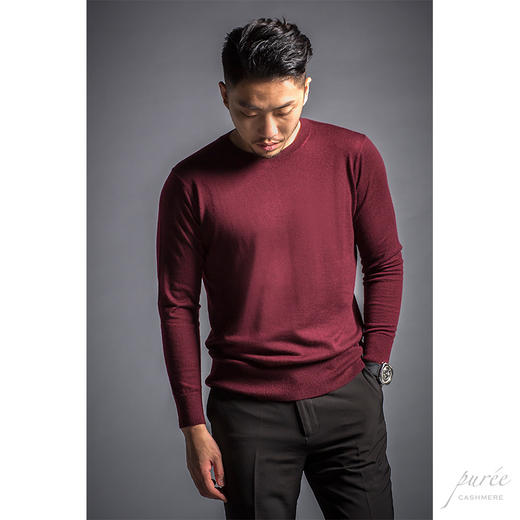 Puree｜#1989 ultra-light superfine basic sweater 超轻精纺纯羊绒基础男款毛衣 [藏蓝 / 绿 / 酒红 / 灰] 商品图5