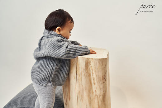 Puree｜#2018 baby fisherman duo 纯羊绒宝宝渔夫针织衫+围巾套装 商品图5
