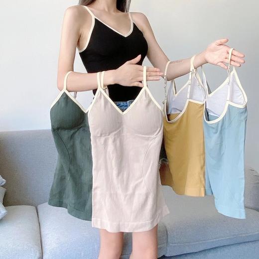 爆款莫奈2.0撞色背心裹胸聚拢螺纹文胸性感美背打底吊带内衣女 商品图4