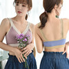 高品质大码桑蚕丝撞色乳胶内衣蕾丝吊带美背心式文胸聚拢舒适抹胸 商品缩略图0