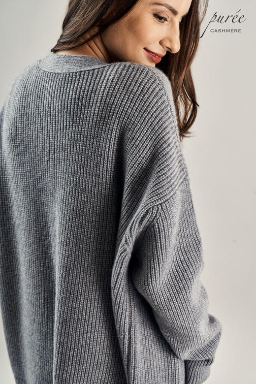 Puree｜#1997 the cardigan to live in 纯羊绒廓形粗织羊绒开衫 [驼/白/灰/绿/炭黑] 商品图13