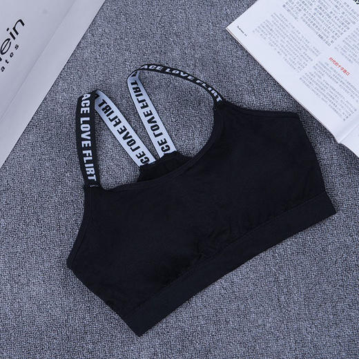 英文字母无痕抹胸瑜伽运动背心无钢圈女带胸垫美背裹胸厂家直销 商品图3