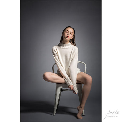 Puree｜#1986 half-neck baby cashmere sweater 半高领小山羊绒女款毛衣 [黑 / 白 / 驼] 商品图4