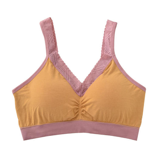 高品质大码桑蚕丝撞色乳胶内衣蕾丝吊带美背心式文胸聚拢舒适抹胸 商品图4