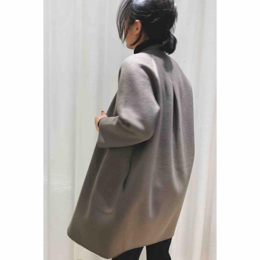 Puree｜#0914 纯羊绒 9分袖茧型大衣 [米 / 褐色] 商品图5