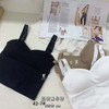 韩版吊带美背文胸中长款背心无钢圈纯色运动螺纹聚拢可调节内衣女 商品缩略图4