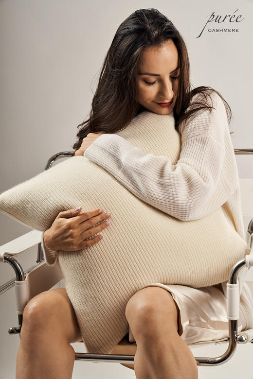 Puree｜#1997 the cardigan to live in 纯羊绒廓形粗织羊绒开衫 [驼/白/灰/绿/炭黑] 商品图10