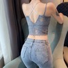 2021爆款乳胶蕾丝小吊带背心女外穿文胸一体美背内搭打底法式上衣 商品缩略图1