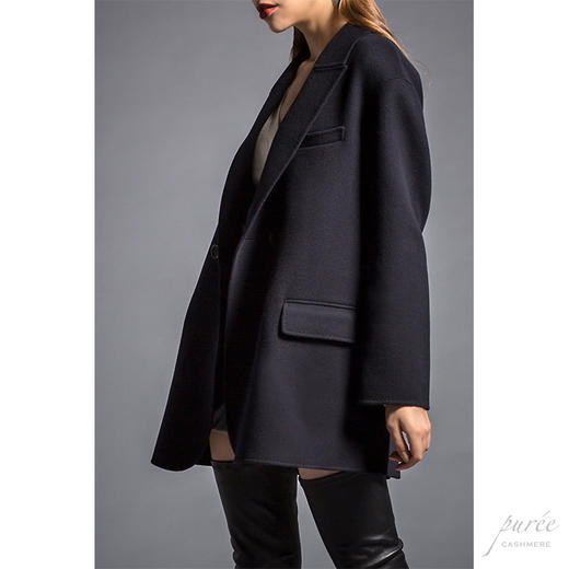 Puree｜#1206 boyfriend blazer 羊绒羊毛混纺男友风松身长夹克 [藏蓝 / 绿] 商品图5