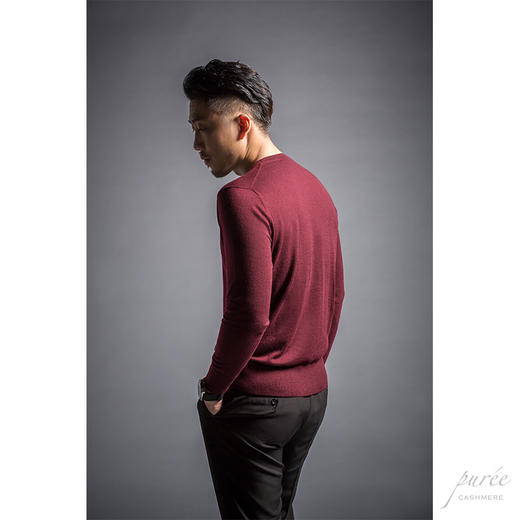 Puree｜#1989 ultra-light superfine basic sweater 超轻精纺纯羊绒基础男款毛衣 [藏蓝 / 绿 / 酒红 / 灰] 商品图4