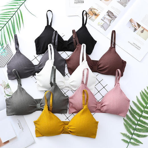 无钢圈小胸内衣女学生日系聚拢调整型美背韩版吊带三角杯文胸罩 商品图3