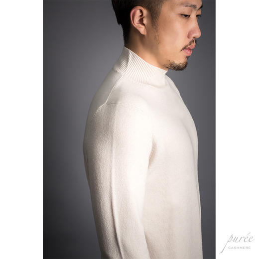 Puree｜#1990 half-neck men's sweater 羊绒羊毛混纺半高领男款毛衣 [黑 / 白] 商品图5