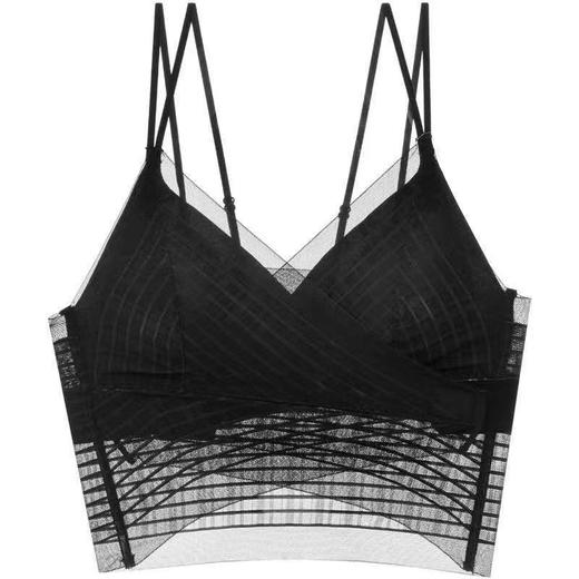 爆款魔术贴美背直播新概念蕾丝背心交叉调节带文胸乳胶内衣女 商品图4