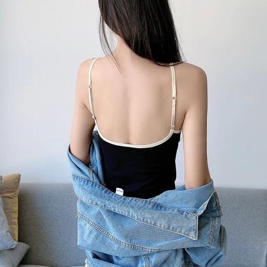 爆款莫奈2.0撞色背心裹胸聚拢螺纹文胸性感美背打底吊带内衣女 商品图2