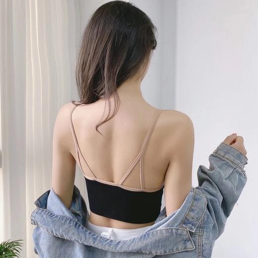 新款 深V前拉链美背女神打底吊带背心带胸垫百搭小心机细肩带裹胸 商品图1