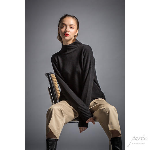 Puree｜#1986 half-neck baby cashmere sweater 半高领小山羊绒女款毛衣 [黑 / 白 / 驼] 商品图6