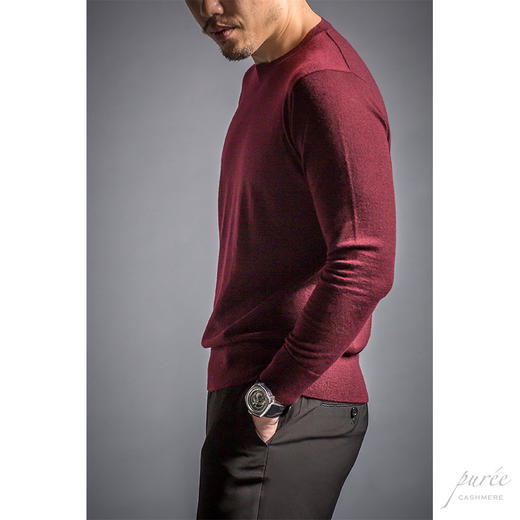 Puree｜#1989 ultra-light superfine basic sweater 超轻精纺纯羊绒基础男款毛衣 [藏蓝 / 绿 / 酒红 / 灰] 商品图7