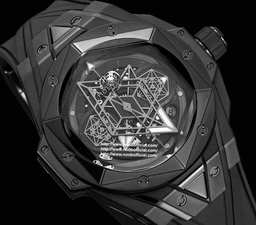 ZF全新爆品 陶瓷   全新Big Bang Sang Bleu II刺青二代腕表  恒宝 热门款 史上复杂陶瓷工艺重大突破 运用立体几何图形，呈现出精妙的浮雕效果和深邃质感 商品图13