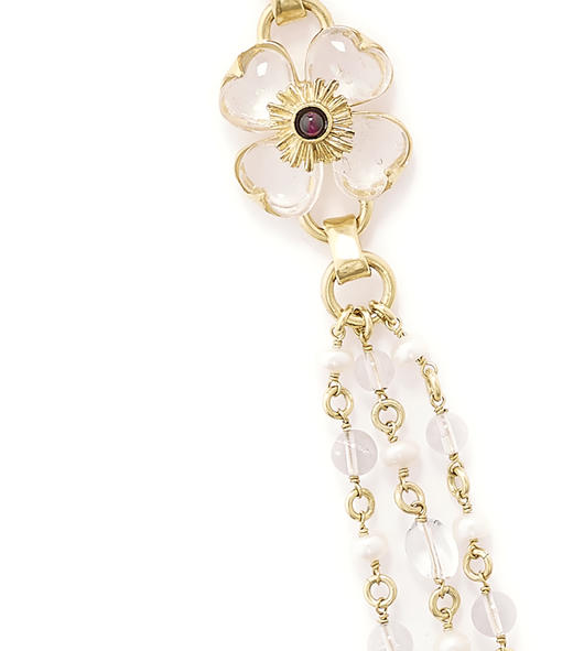 北京仓｜Goossens Paris-Trefle-天然水晶 石榴石 长项链（毛衣链）［法国设计师］ 商品图2