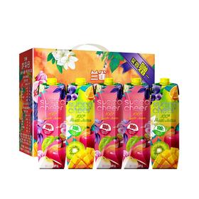 兰雀萨果奇 纯鲜100% 纯果汁 苹果汁 3支 果蔬汁2支 1L*5 礼盒装