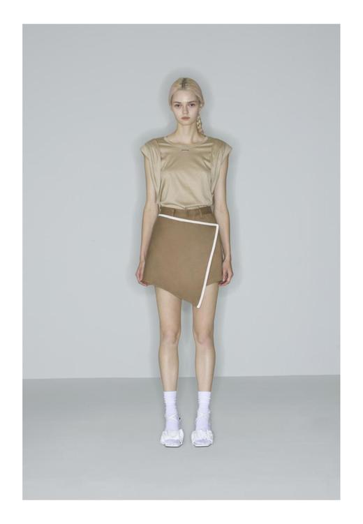 倾斜拼接牛仔裙裤 商品图0